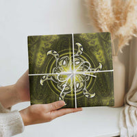 New Zealand Matariki Hiwaiterangi Wrapping Paper Maori Moko Yellow Galaxy