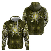 New Zealand Matariki Hiwaiterangi Zip Hoodie Maori Moko Yellow Galaxy LT05 - Polynesian Pride