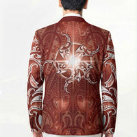 New Zealand Matariki Pohutukawa Blazer Maori Moko Red Galaxy