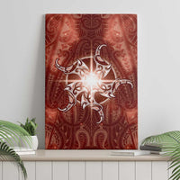 New Zealand Matariki Pohutukawa Canvas Wall Art Maori Moko Red Galaxy