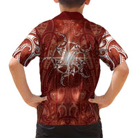 New Zealand Matariki Pohutukawa Hawaiian Shirt Maori Moko Red Galaxy