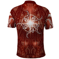 New Zealand Matariki Pohutukawa Polo Shirt Maori Moko Red Galaxy