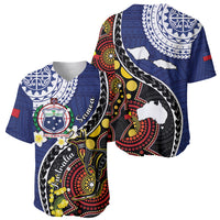 Samoa And Australia Together Baseball Jersey Aboriginal Mix Polynesian