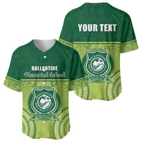 Personalised Ballantine Memorial School Baseball Jersey With Fijian Tapa Pattern