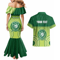 Personalised Ballantine Memorial School Couples Matching Mermaid Dress and Hawaiian Shirt With Fijian Tapa Pattern
