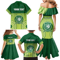 Personalised Ballantine Memorial School Family Matching Mermaid Dress and Hawaiian Shirt With Fijian Tapa Pattern