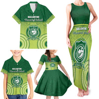 Personalised Ballantine Memorial School Family Matching Tank Maxi Dress and Hawaiian Shirt With Fijian Tapa Pattern