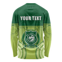 Personalised Ballantine Memorial School Long Sleeve Shirt With Fijian Tapa Pattern