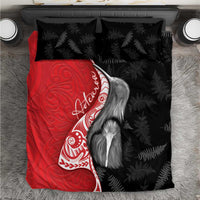 New Zealand Aotearoa Bedding Set Kiwi Fern Maori Pattern Red Version