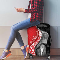 New Zealand Aotearoa Luggage Cover Kiwi Fern Maori Pattern Red Version