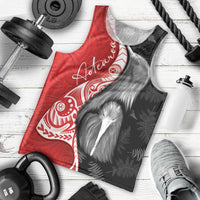 New Zealand Aotearoa Men Tank Top Kiwi Fern Maori Pattern Red Version