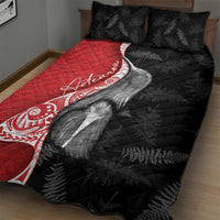 New Zealand Aotearoa Quilt Bed Set Kiwi Fern Maori Pattern Red Version