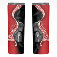 New Zealand Aotearoa Skinny Tumbler Kiwi Fern Maori Pattern Red Version
