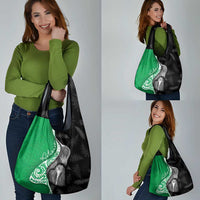 New Zealand Aotearoa Grocery Bag Kiwi Fern Maori Pattern Green Version