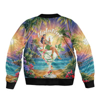 Aloha Hawaii Bomber Jacket Hula Martini Tropical Vibes - Polynesian Pride