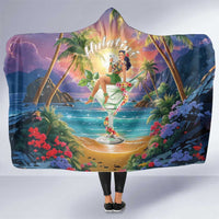 Aloha Hawaii Hooded Blanket Hula Martini Tropical Vibes - Polynesian Pride