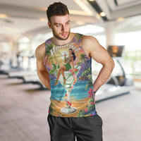 Aloha Hawaii Men Tank Top Hula Martini Tropical Vibes - Polynesian Pride