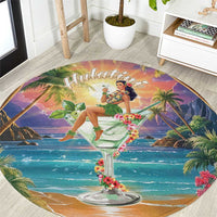Aloha Hawaii Round Carpet Hula Martini Tropical Vibes - Polynesian Pride