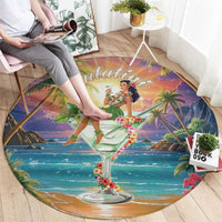 Aloha Hawaii Round Carpet Hula Martini Tropical Vibes - Polynesian Pride