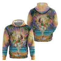 Aloha Hawaii Zip Hoodie Hula Martini Tropical Vibes - Polynesian Pride