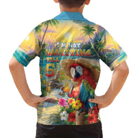 Hawaii Parrot Family Matching Off The Shoulder Long Sleeve Dress and Hawaiian Shirt Im Not Waiting Till 5 Oclock LT05 - Polynesian Pride