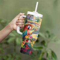 Hawaii Parrot Tumbler With Handle Im Not Waiting Till 5 Oclock