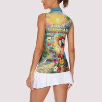 Hawaii Parrot Women Sleeveless Polo Shirt Im Not Waiting Till 5 Oclock