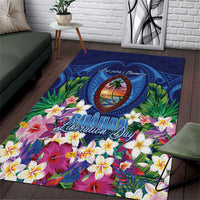 Guam Liberation Day Area Rug Pas Para I Chamoru LT05 Navy - Polynesian Pride