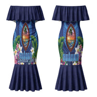 Guam Liberation Day Couples Matching Mermaid Dress and Long Sleeve Button Shirt Pas Para I Chamoru LT05 - Polynesian Pride