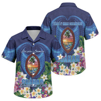 Guam Liberation Day Family Matching Off The Shoulder Long Sleeve Dress and Hawaiian Shirt Pas Para I Chamoru LT05 Son's Shirt Navy - Polynesian Pride