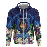 Guam Liberation Day Hoodie Pas Para I Chamoru LT05 Zip Hoodie Navy - Polynesian Pride