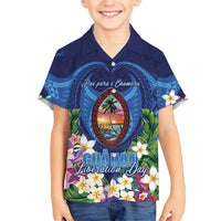 Guam Liberation Day Kid Hawaiian Shirt Pas Para I Chamoru LT05 Kid Navy - Polynesian Pride