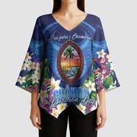 Guam Liberation Day Kimono Sleeve Blouse Pas Para I Chamoru LT05 - Polynesian Pride