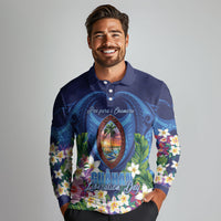 Guam Liberation Day Long Sleeve Polo Shirt Pas Para I Chamoru LT05 - Polynesian Pride