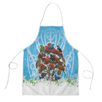 New Zealand Birds Christmas Apron Pohutukawa Xmas Tree LT05 Blue - Polynesian Pride