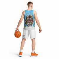 New Zealand Birds Christmas Basketball Jersey Pohutukawa Xmas Tree LT05 - Polynesian Pride