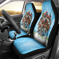 New Zealand Birds Christmas Car Seat Cover Pohutukawa Xmas Tree LT05 - Polynesian Pride