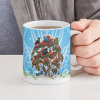 New Zealand Birds Christmas Ceramic Mug Pohutukawa Xmas Tree LT05 - Polynesian Pride