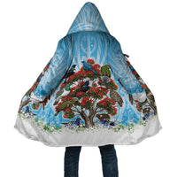 New Zealand Birds Christmas Cloak Pohutukawa Xmas Tree LT05 Unisex Blue - Polynesian Pride