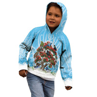 New Zealand Birds Christmas Kid Hoodie Pohutukawa Xmas Tree LT05 - Polynesian Pride