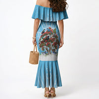 New Zealand Birds Christmas Mermaid Dress Pohutukawa Xmas Tree LT05 - Polynesian Pride