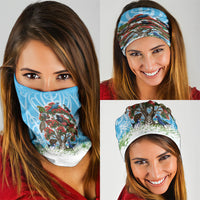 New Zealand Birds Christmas Neck Gaiter Pohutukawa Xmas Tree LT05 - Polynesian Pride