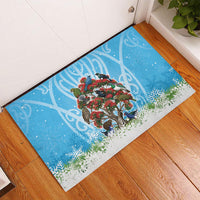 New Zealand Birds Christmas Rubber Doormat Pohutukawa Xmas Tree LT05 - Polynesian Pride