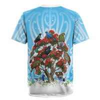 New Zealand Birds Christmas Rugby Jersey Pohutukawa Xmas Tree LT05 - Polynesian Pride