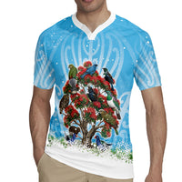 New Zealand Birds Christmas Rugby Jersey Pohutukawa Xmas Tree LT05 - Polynesian Pride