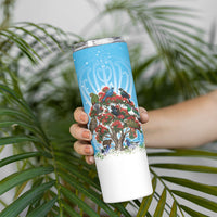 New Zealand Birds Christmas Skinny Tumbler Pohutukawa Xmas Tree LT05 - Polynesian Pride