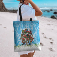 New Zealand Birds Christmas Tote Bag Pohutukawa Xmas Tree LT05 - Polynesian Pride