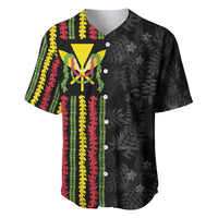 Hawaii Lei Kanaka Maoli Flag Baseball Jersey Tropical Vibes LT05 Black - Polynesian Pride
