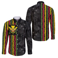 Hawaii Lei Kanaka Maoli Flag Family Matching Puletasi and Hawaiian Shirt Tropical Vibes LT05 Dad's Shirt - Long Sleeve Black - Polynesian Pride