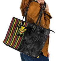 Hawaii Lei Kanaka Maoli Flag Leather Tote Bag Tropical Vibes LT05 - Polynesian Pride